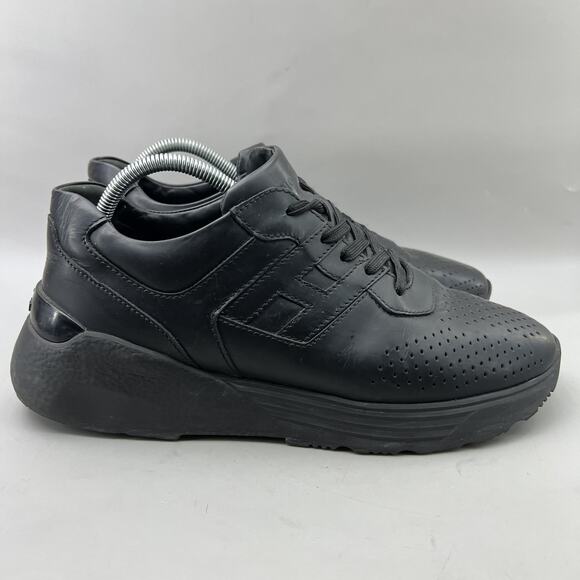 Hogan Active One Casual Sneakers Men Size 10 US 9 UK Black Leather Comfort Shoe